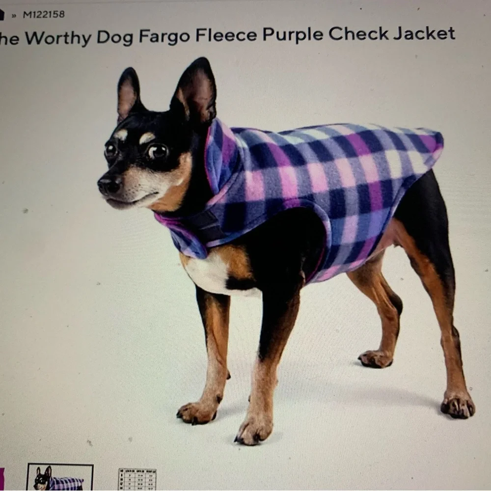 THE WORTHY DoG Fargo double layered Fleece purple jacket NWT in size Large